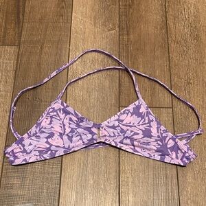 Jolyn Vent Bikini Top Purple Floral Size Medium